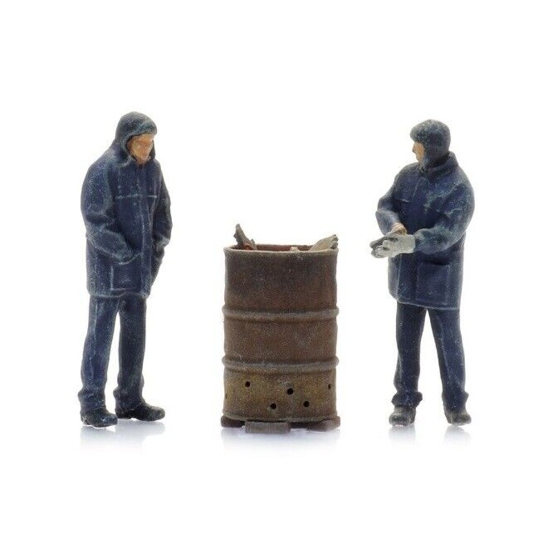 ArtiTec Railway Workers With Fire Barrell (Painted) 5870048