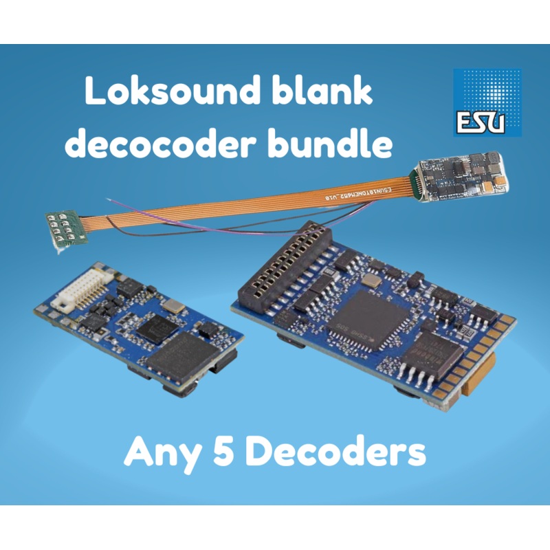 Loksound 5 Blank Decoder Bundle. Any 5 Standard or Micro Size Decoders