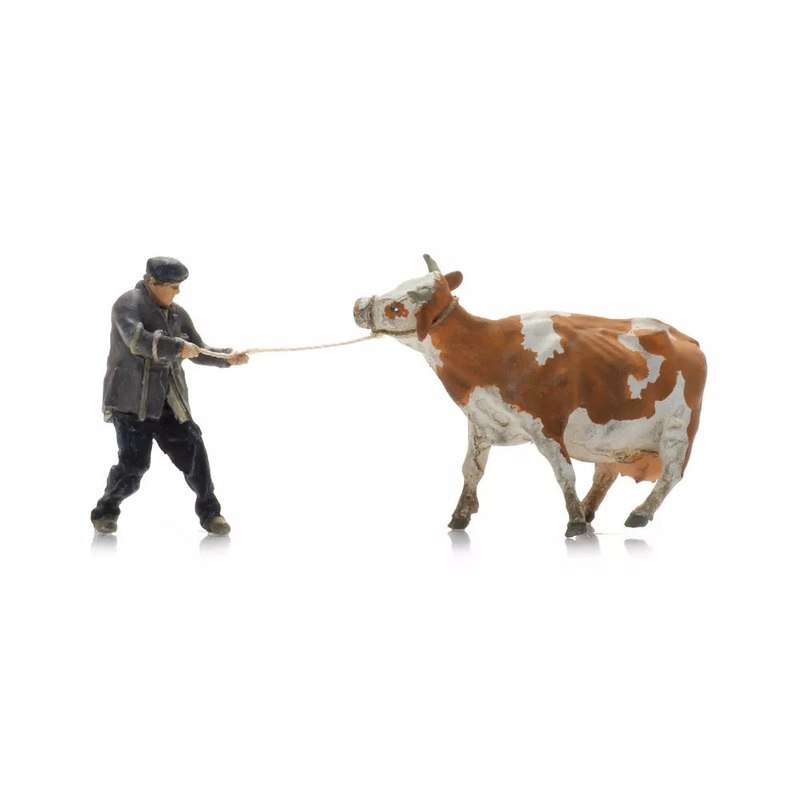 ArtiTec Farm Scene, Farmer And Cow (Painted) 5870031