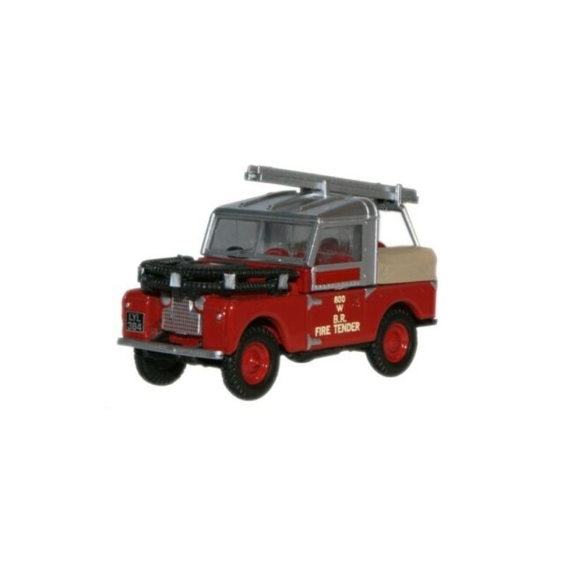 Oxford Diecast 1:76 Land Rover 88” British Rail Fire Tender, Fire Engine 76LAN188015