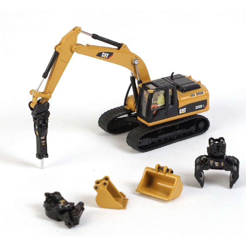 Diecast Masters 1:87 Cat 320D L Hydraulic Excavator With Attachments 85652