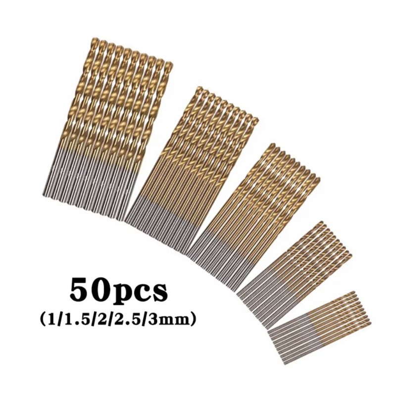 Mini Drill Bits, 1-3mm, 50 Pieces