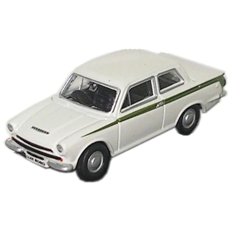 Oxford Diecast 1:76 Ford Cortina Mk1 Ermine White/Sherwood Green 76COR1001