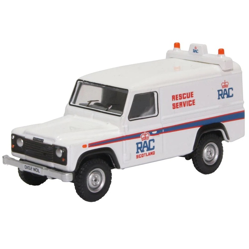 Oxford Diecast 1:76 Land Rover Defender LWB Hard Back RAC 76DEF015
