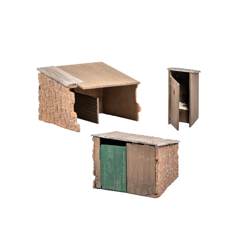 Grotty Huts and Privy