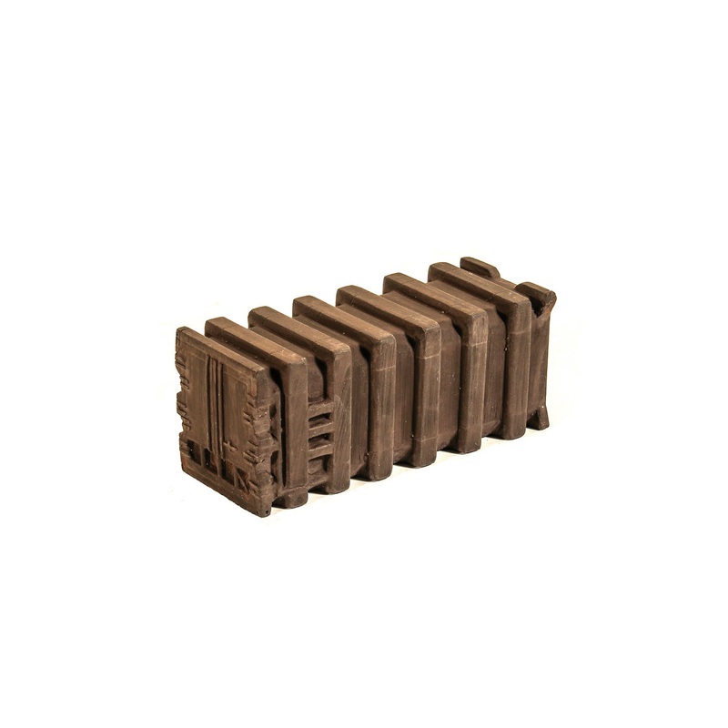 Ribbed Bulk Waste Container, Weathered Brown
