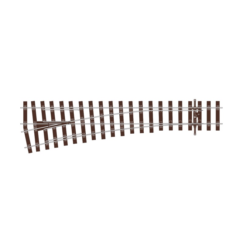 OO Bullhead Medium Radius Turnout – Left Hand
