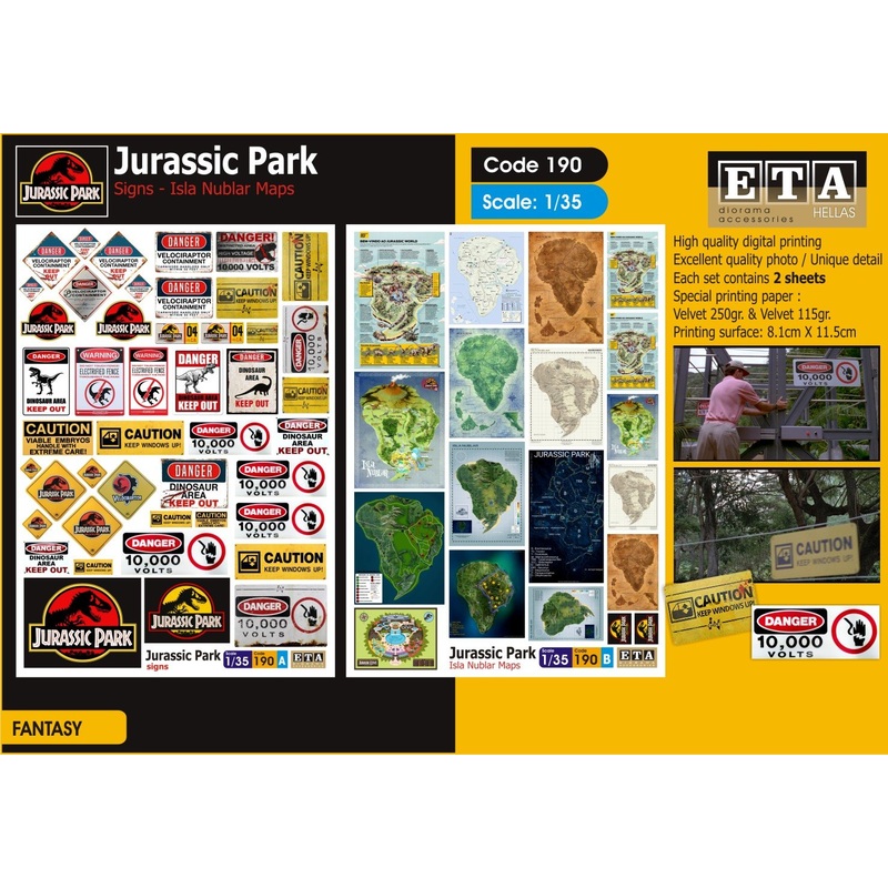 1/35 Jurassic Park – signs, maps