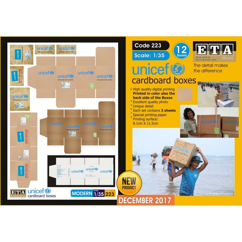 1/35 scale cardboard boxes UNICEF