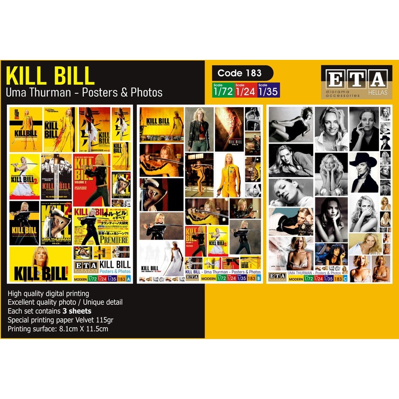 1/35 scale Kill Bill Uma Thurman Posters, billboards