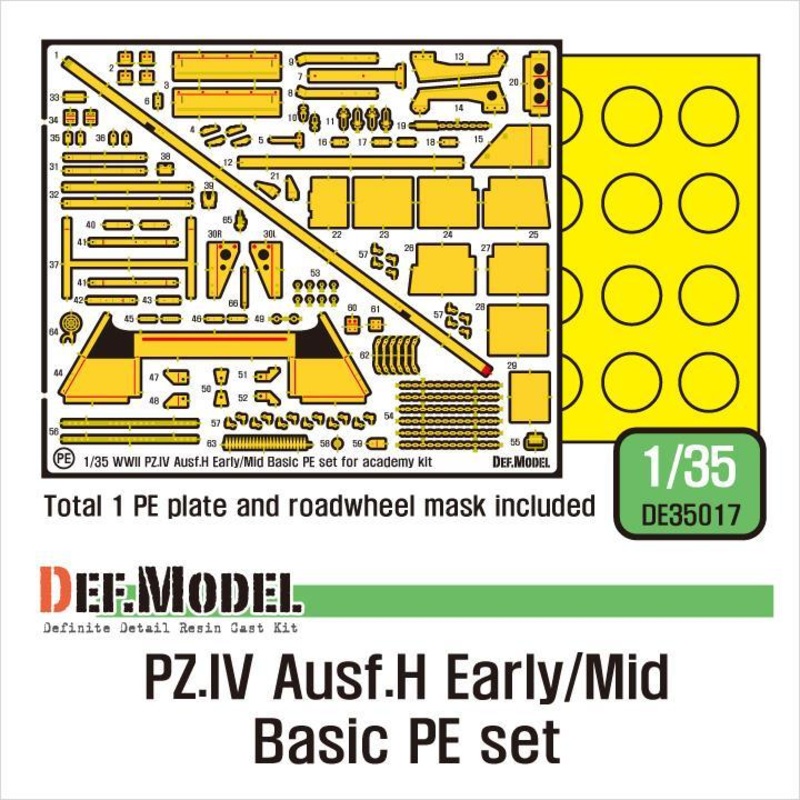 1/35 scale photoetched upgrade setPZ.IV Ausf.H Early/Mid basic PE set (for Academy, ETC 1/35)