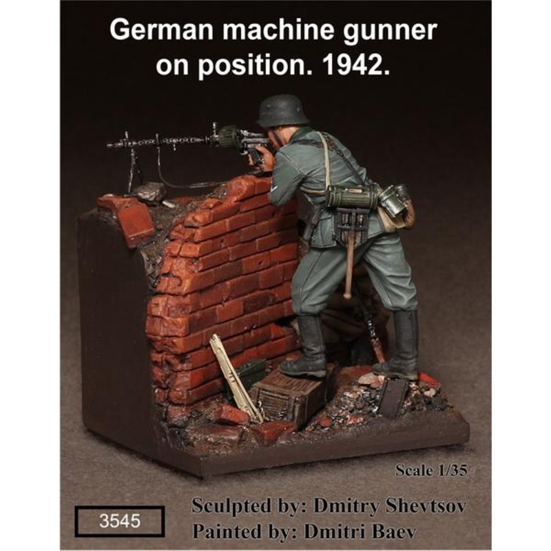 1/35 Scale Resin Figure kit  WW2 German machine gunner on position.1942.