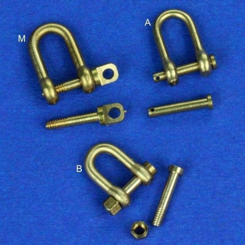 1/35 Brass Shackles (4pcs, Type:A, H: 15.0mm, D: 11.0mm, R: 2.3mm) for military vehicles