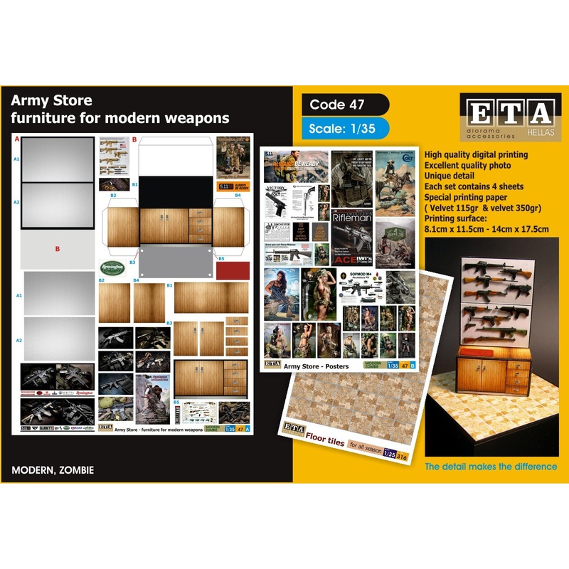1/35 MODERN, ZOMBIE Army Store – furniture for modern weapons