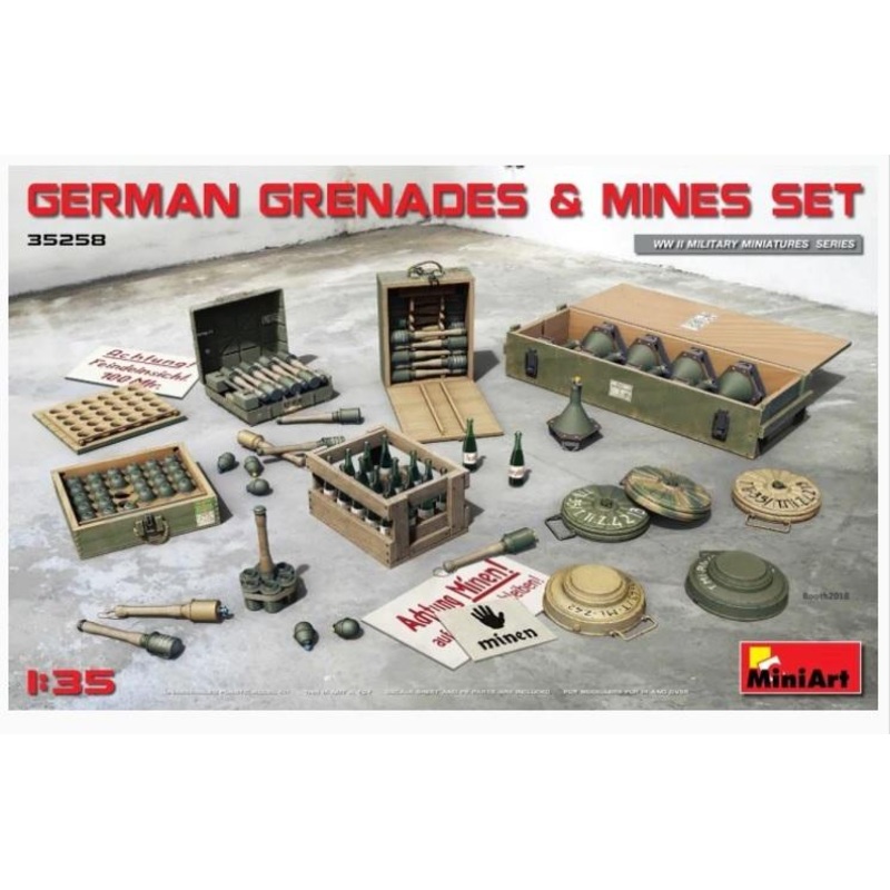 1/35 scale Miniart model kit WW2 German Grenades and Mines Set