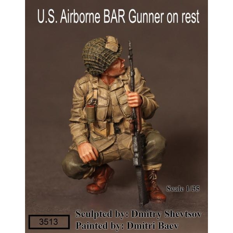 1/35 Scale resin kit U.S. Army Airborne BAR Gunner on rest