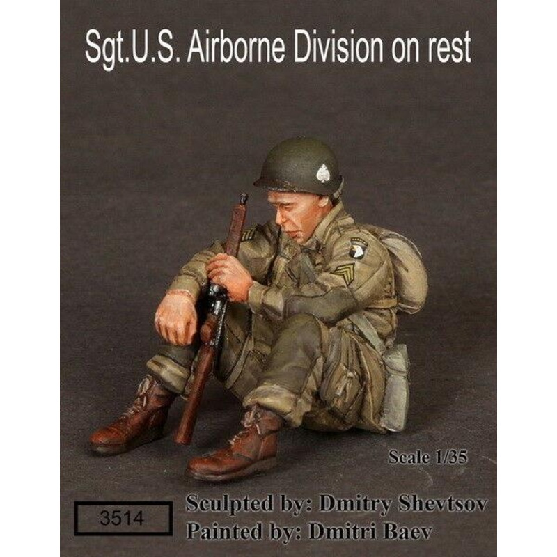 1/35 Scale resin kit WW2 Sgt. U.S. Airborne Division on rest