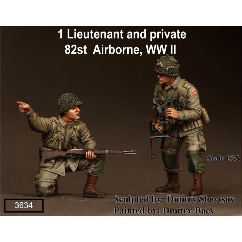 1/35 Scale resin model kit Lieutenant and private 82st Airborne, WW II
