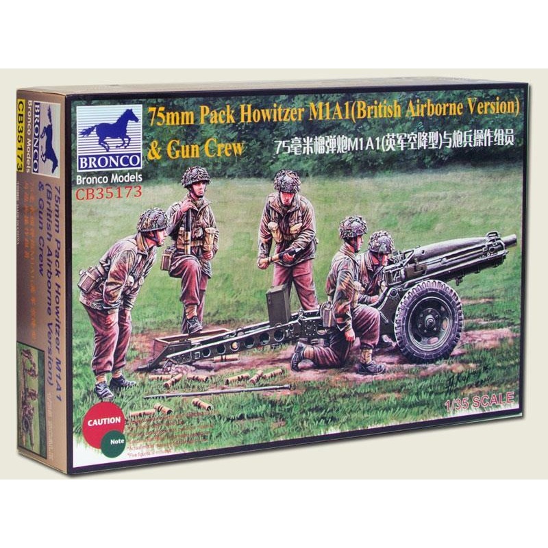 1/35 Scale 75mm Pack Howitzer M1A1 (British Airborne Version) Gun Crew
