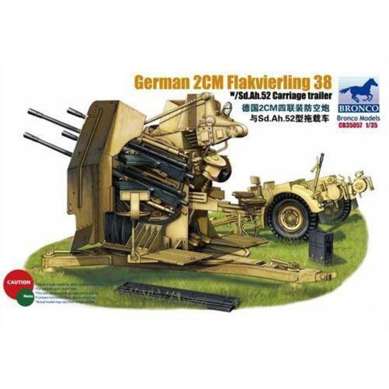 1/35 Scale German 20mm Flakvierling 38 with trailer