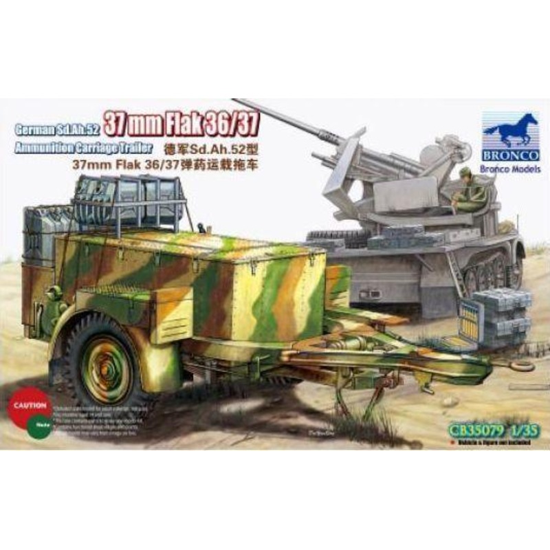 1/35 Scale German Sd.Ah.52 37mm Flak Ammunition Carriage Trailer