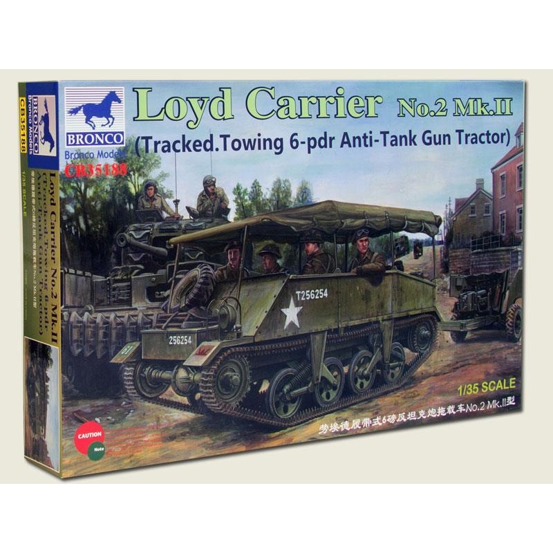 1/35 Scale Loyd Carrier No.2 Mk.II (Tracked) 6pdr Gun illustrated on box NOT included