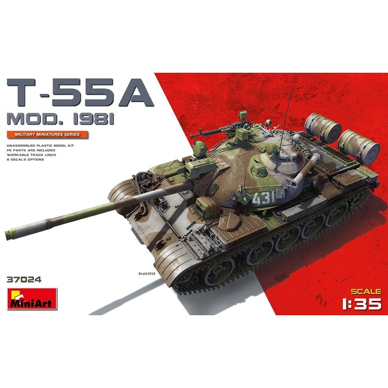 1/35 scale Miniart model kit Russian tank T-55A Mod 1981