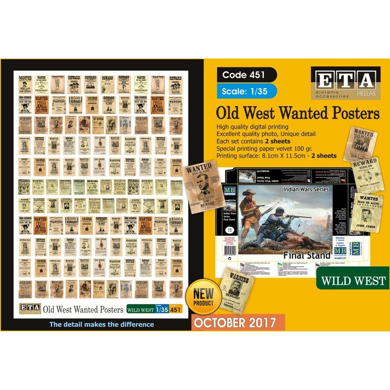 1/35 Scale Old West Wanted Posters