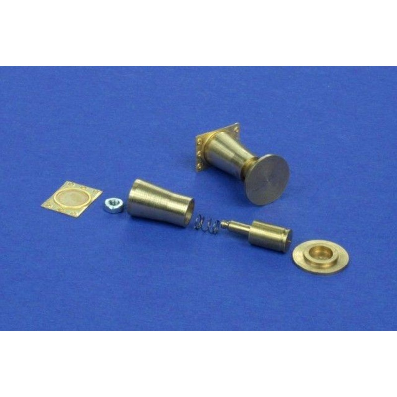 1/35 scale Railroad flat buffer turned and photo etch brass kit set contains two buffers