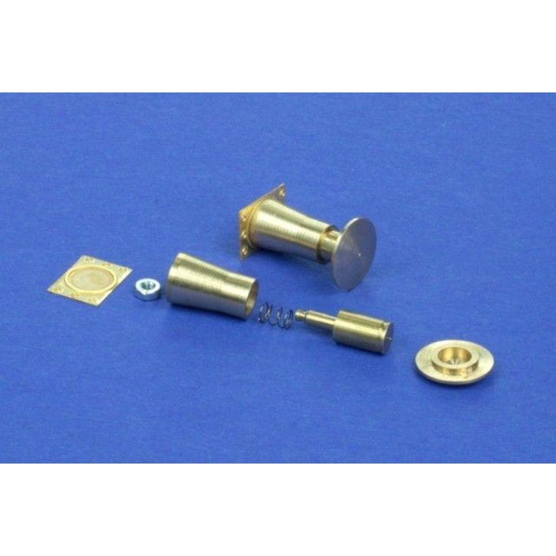 1/35 scale Railroad round buffer turned and photo etch brass kit set contains two buffers