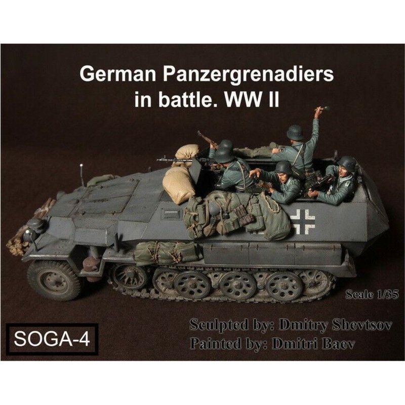 1/35 Scale Resin Figure kit WW2 German Panzergrenadiers in battle