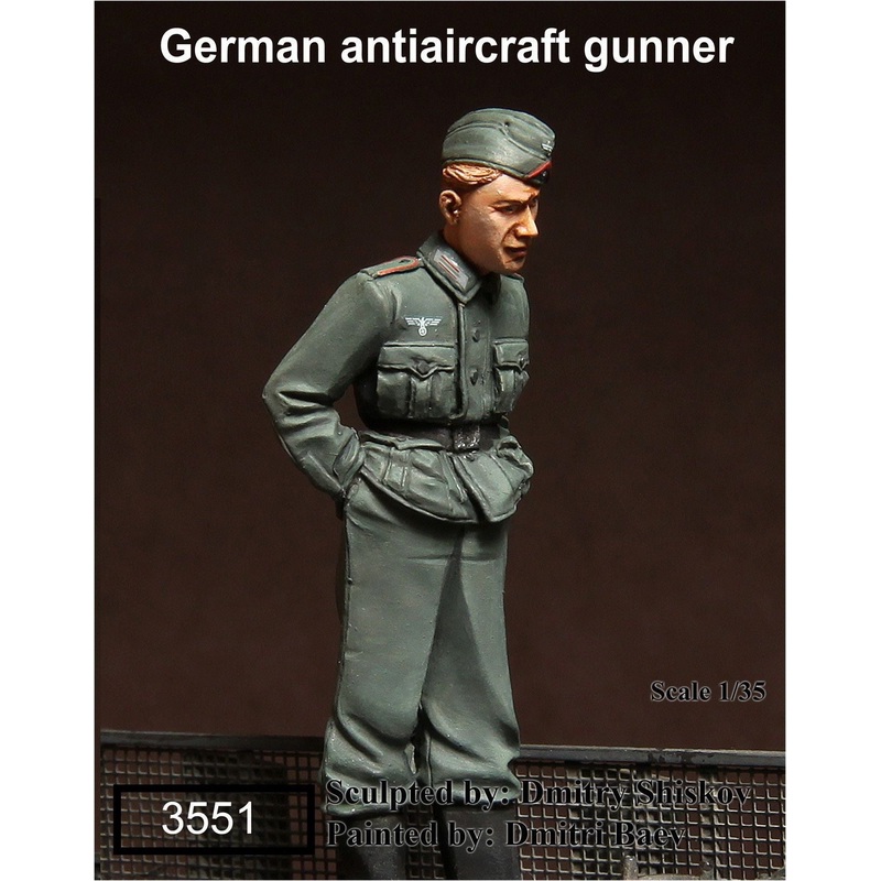 1/35 Scale resin figure WW2 German antiaircraft gunner #2