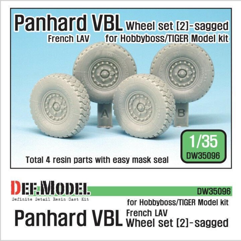 1/35 Scale resin model kit French Panhard VBL LAV Sagged Wheel set 2( for Tiger model, Hobbyboss 1/35)