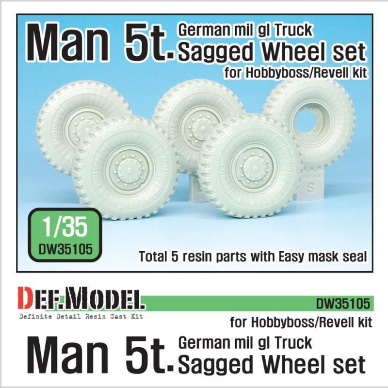1/35 scale resin model kit German Man 5t. milgl 4×4 Truck Sagged Wheel set (for Revell,Hobbyboss 1/35)