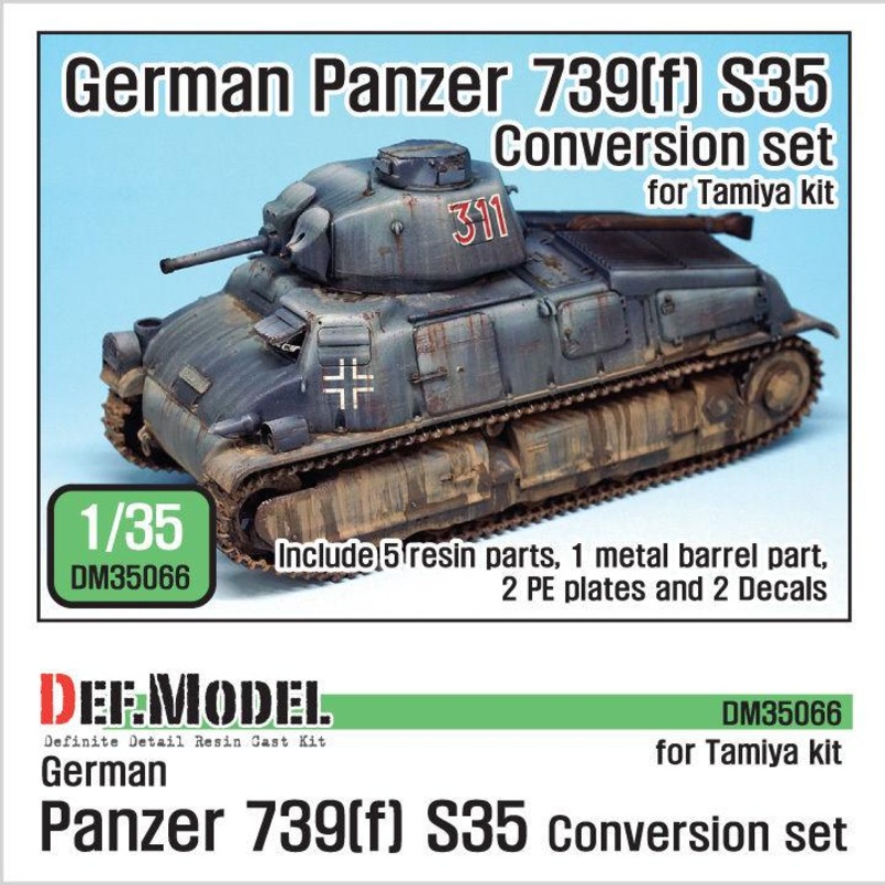 1/35 Scale resin model kit German Panzer 739(f) S35 Conversion set (for Tamiya 1/35)