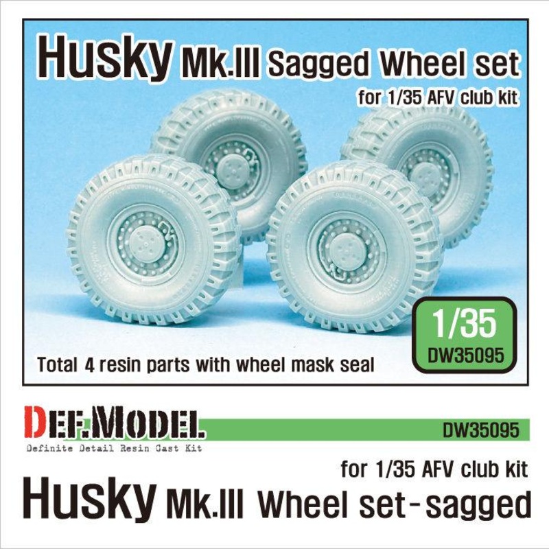 1/35 Scale resin model kit US Husky Mk.III Sagged wheel set (for AFV club 1/35)