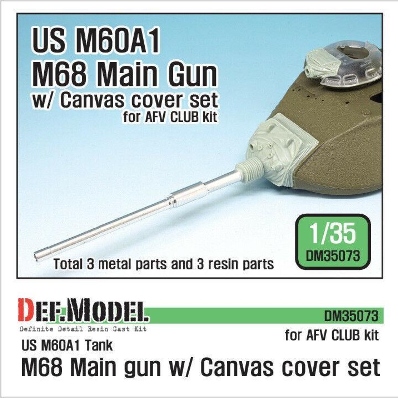1/35 Scale resin model kit US M60A1 M68 Main gun /canvas cover set(for AFV club 1/35 kit)