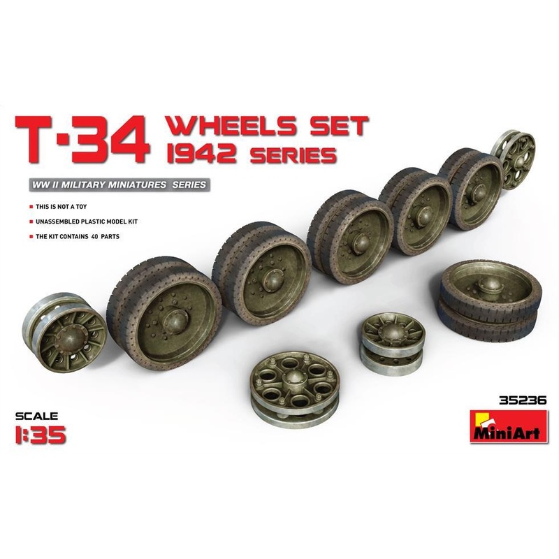1/35 Scale resin model kit Wheels set T-34 serie 1942