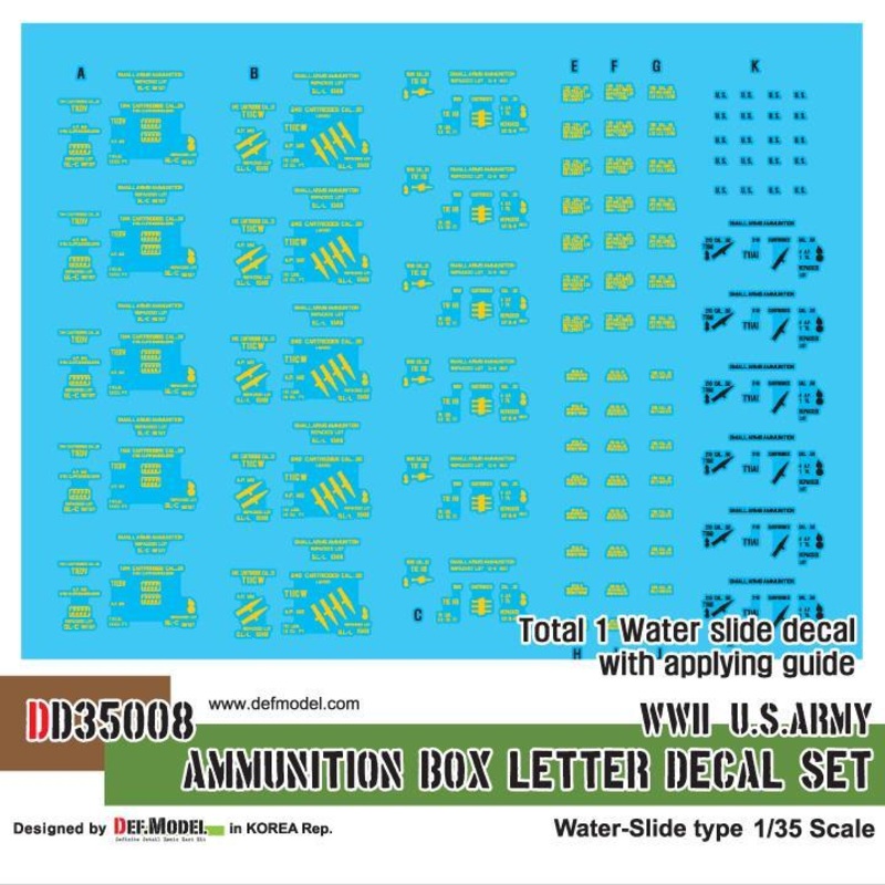 1/35 Scale resin model kit WWII US Ammunition Box lettter decal set (1/35)