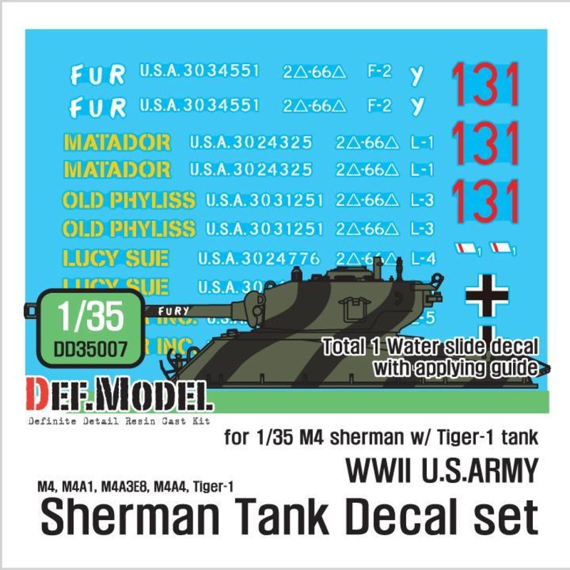 1/35 Scale resin model kit WWII US M4 tank  decal set (1/35)