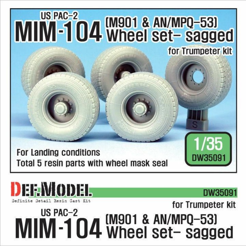 1/35 Scale resin model kitUS M901 AN/MPQ-53 Trailer Wheel set Sagged (for Trumpeter)