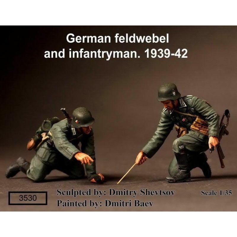 1/35 Scale WW2 German Feldwebel and Infantryman.1939-42