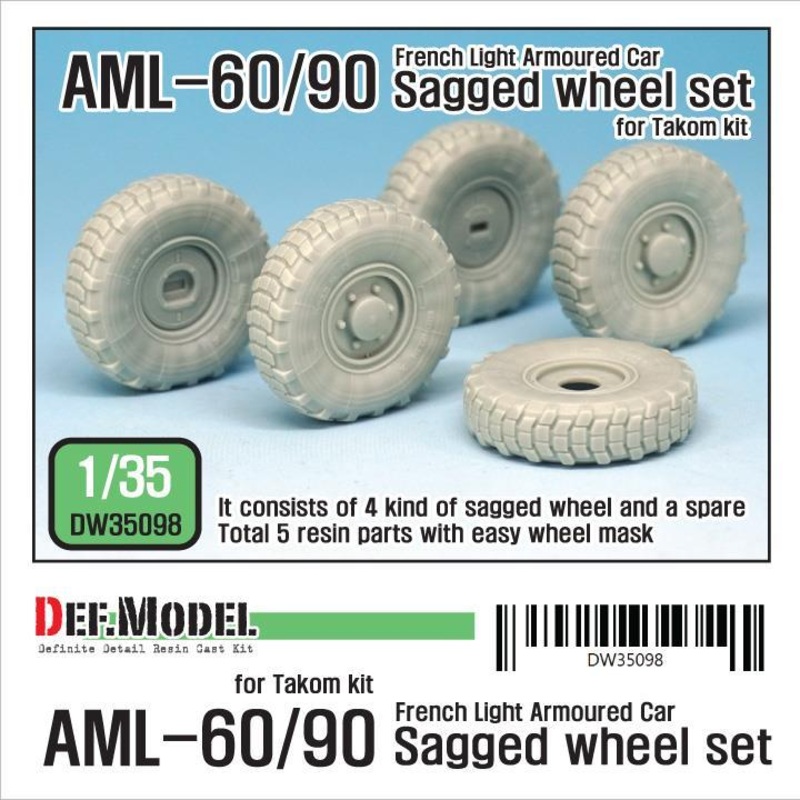 1/35 Scale resin model upgrade kit AML-60/90 Sagged Wheel Set