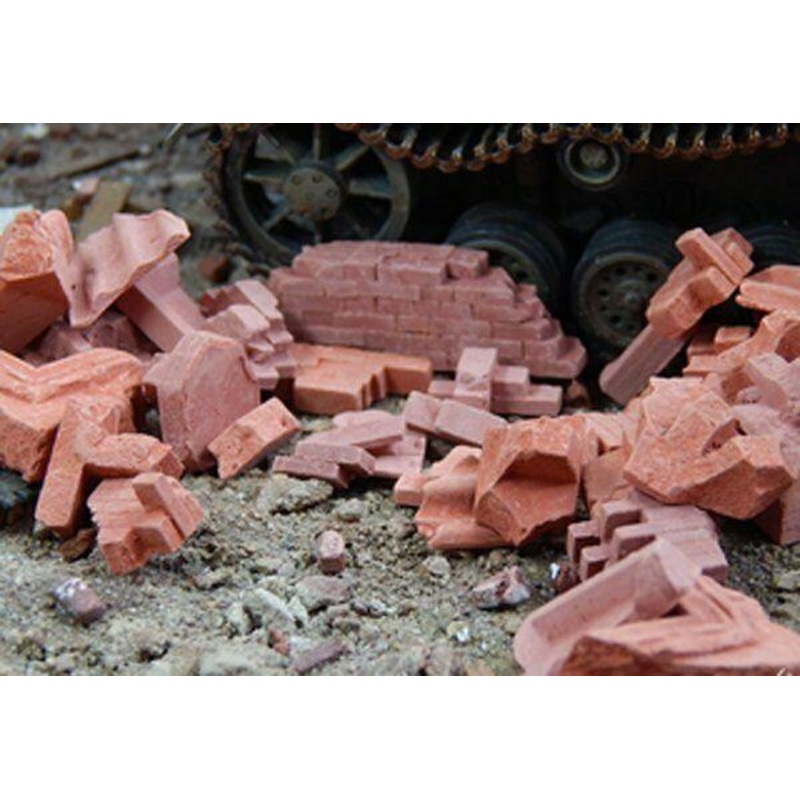1/35 Scale rubble and brick debris RED