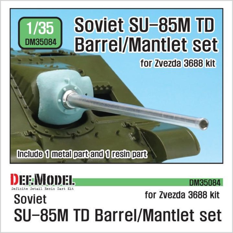 1/35 Scale Soviet SU-85M Tank destroyer Barrel / mantlet set (for Zvezda Su-100 kit)