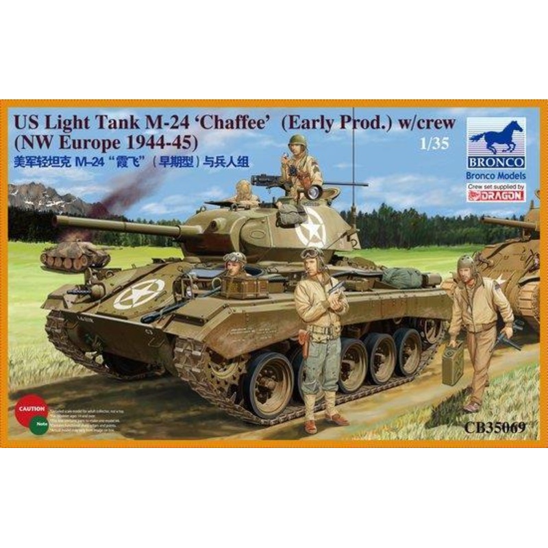 1/35 Scale U.S. Light Tank M24 ‘Chaffee’ (WWII Prod.) with Tank Crew Set