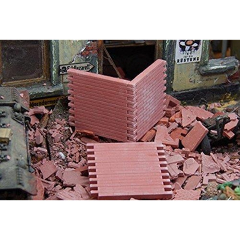 1/35 Scale wall sections bricks RF RED 6 pcs