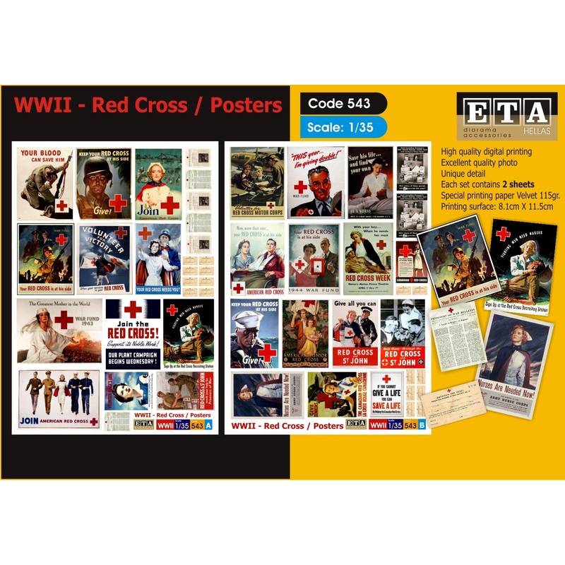 1/35 scale WW2 era Red cross Posters