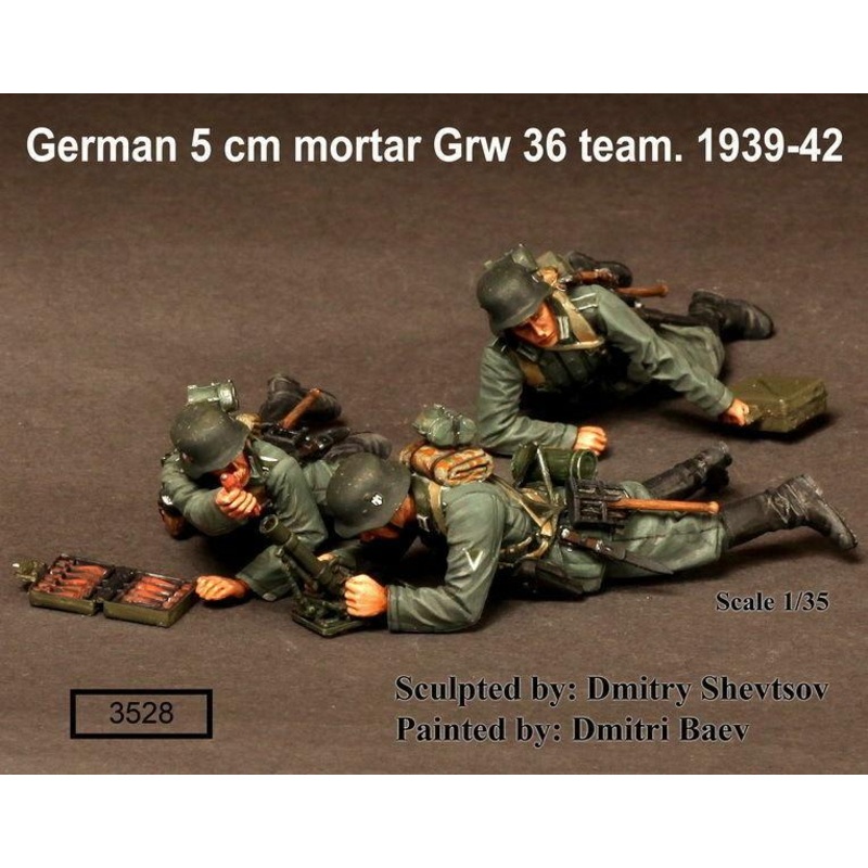1/35 Scale WW2 German mortar Grw 36 team.1939-42  3 figures