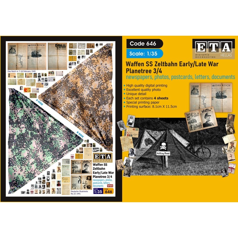 1/35 scale WW2 German Waffen SS Zeltbahns Late war #2